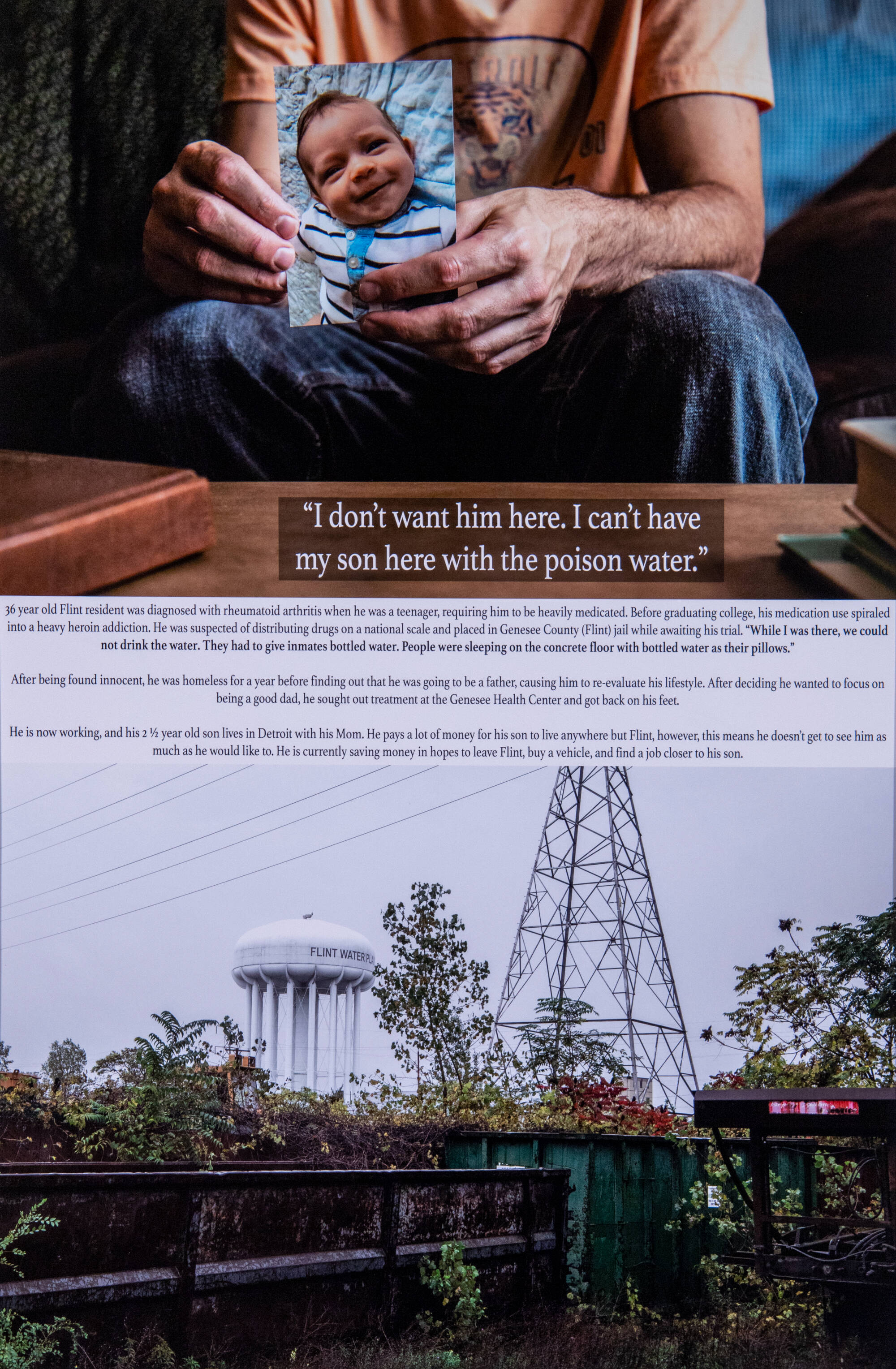 Two photographic images relating to the Flint Water Crisis.